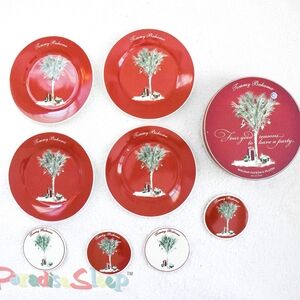 *Tommy Bahama* Porcelin Tropical Holiday Plates + Holiday coasters, 2010 - NEW!!